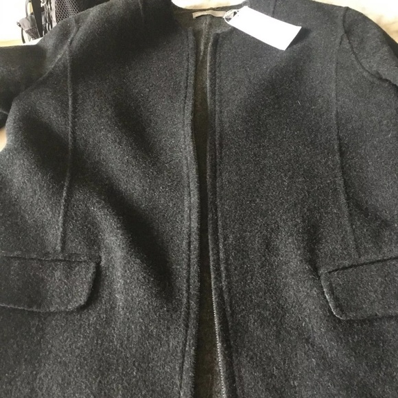 VINCE Charcoal Wool Longline Shell Coat Small - Picture 8 of 9
